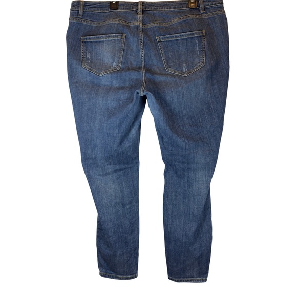 Lane Bryant Skinny Curvy Jeans Distressed Plaid Patchwork Women's Plus Size 20 - Picture 5 of 9